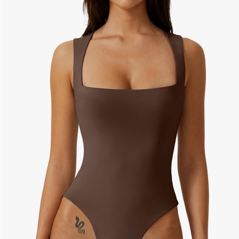Elegant Brown One-Piece Swimsuit